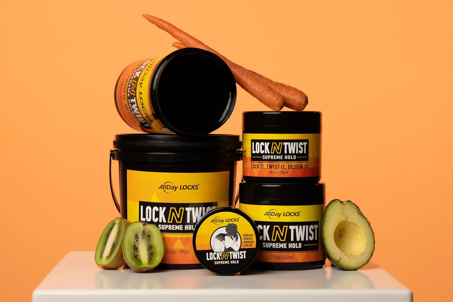 Lock N Twist Supreme Hold - Extreme Styling Control for Locs, Microlocs, Twists, and Retwists, Provides Edge Control, Strong Hair Gel for Women and Men - 5 Oz Jar