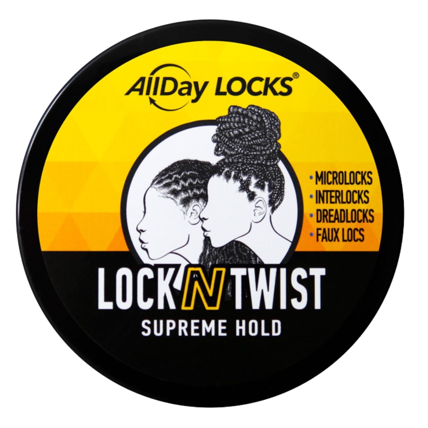 Lock N Twist Supreme Hold - Extreme Styling Control for Locs, Microlocs, Twists, and Retwists, Provides Edge Control, Strong Hair Gel for Women and Men - 5 Oz Jar