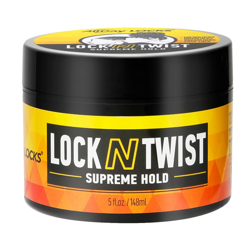 Lock N Twist Supreme Hold - Extreme Styling Control for Locs, Microlocs, Twists, and Retwists, Provides Edge Control, Strong Hair Gel for Women and Men - 5 Oz Jar