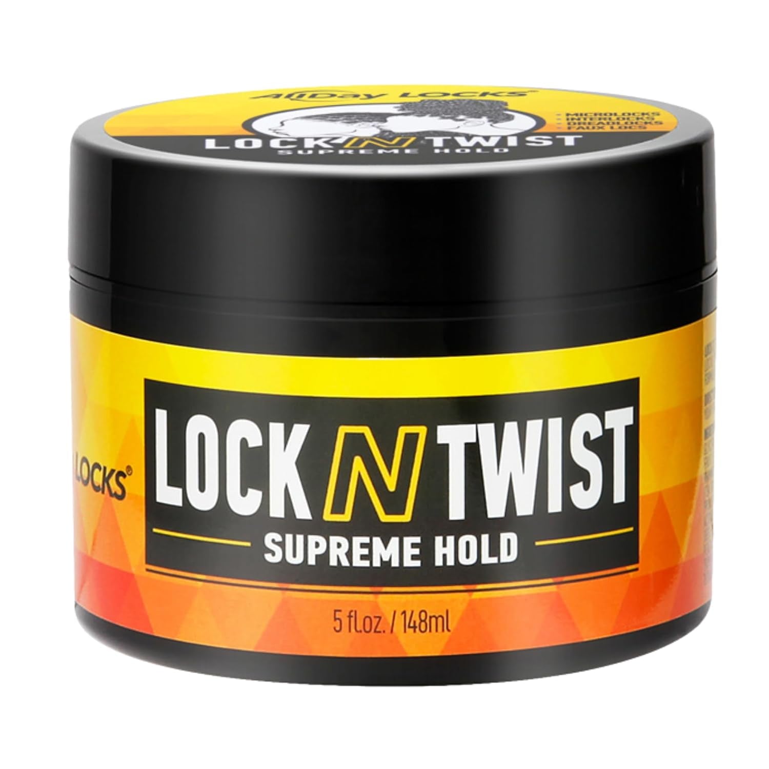 Lock N Twist Supreme Hold - Extreme Styling Control for Locs, Microlocs, Twists, and Retwists, Provides Edge Control, Strong Hair Gel for Women and Men - 5 Oz Jar